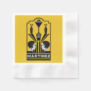Martinez Cocktail Art Deco Napkin