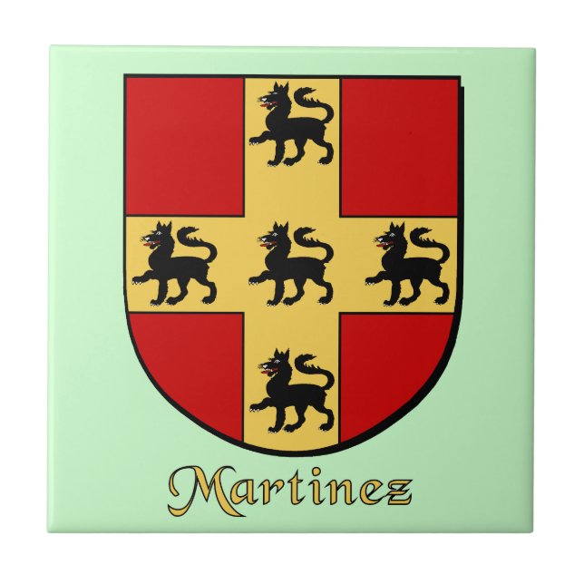 Martinez Family Shield Ceramic Tile (Front)