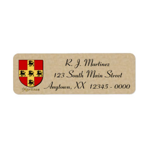 Martinez Heraldic Shield Return Address Label