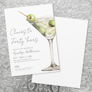 Martini 40th Birthday Party Invitation