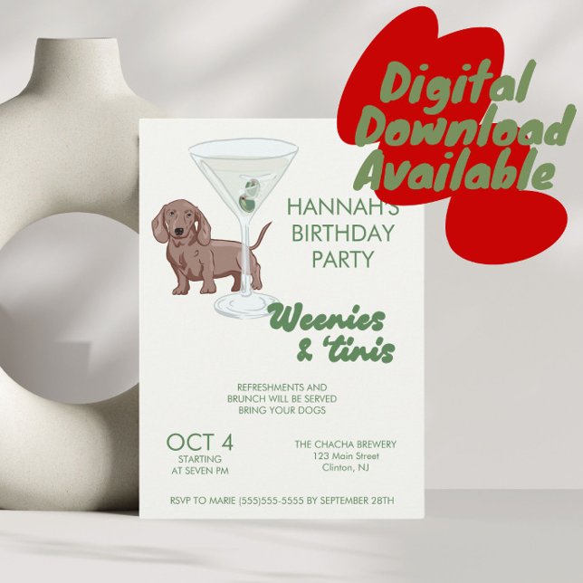 Martini and Weenie's birthday party  Invitation (Creator Uploaded)