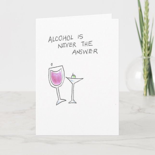 martini and wine glasses card (Front)