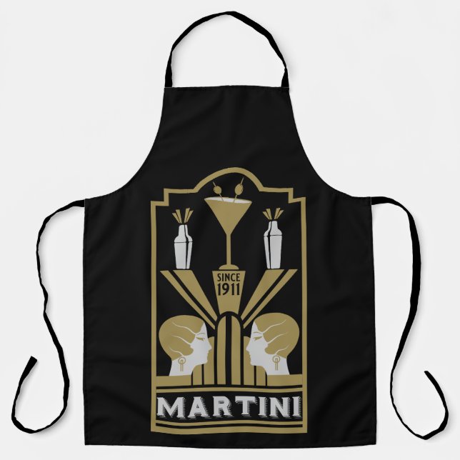 Martini Art Deco Art Apron (Front)