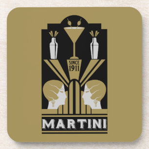Martini Art Deco Art Coaster