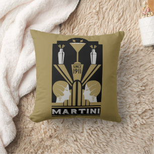 Martini Art Deco Art Cushion