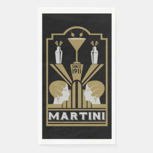 Martini Art Deco Art Napkin