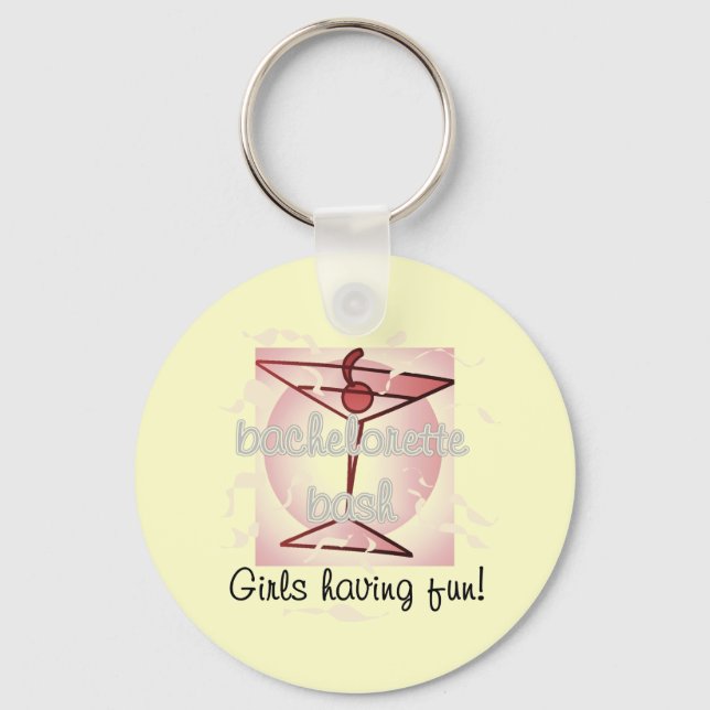 Martini Bachelorette Bash Tshirts and Gifts Key Ring (Front)