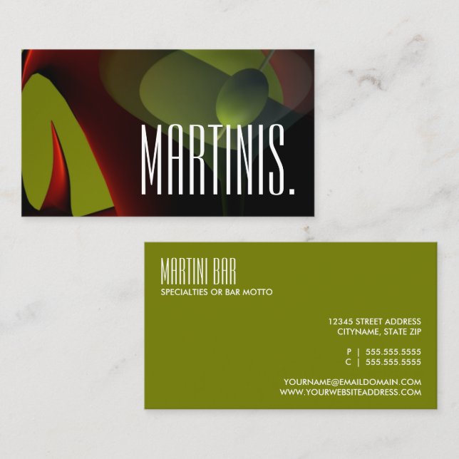 martini bar business card (Front/Back)