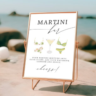 Martini Bar Martinis & Bikinis Bridal Shower Poster