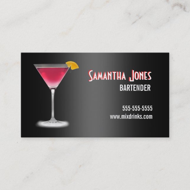 Martini Bartender Business Card (Front)