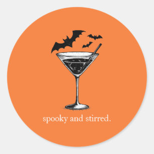 Martini Bats Classic Round Sticker
