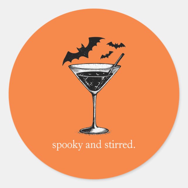 Martini Bats Classic Round Sticker (Front)