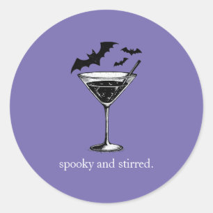Martini Bats Classic Round Sticker