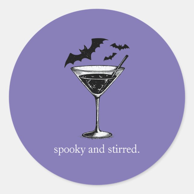 Martini Bats Classic Round Sticker (Front)