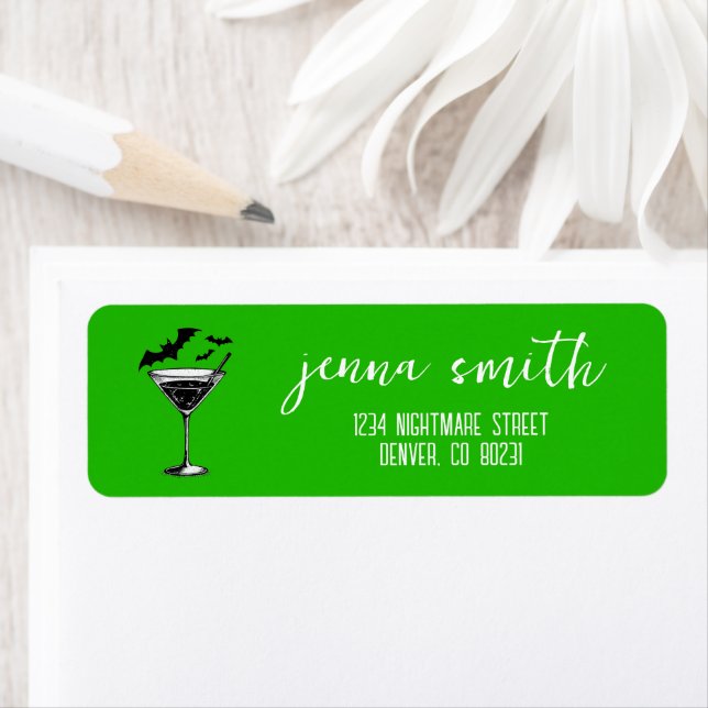 Martini Bats Return Address Label (Insitu)