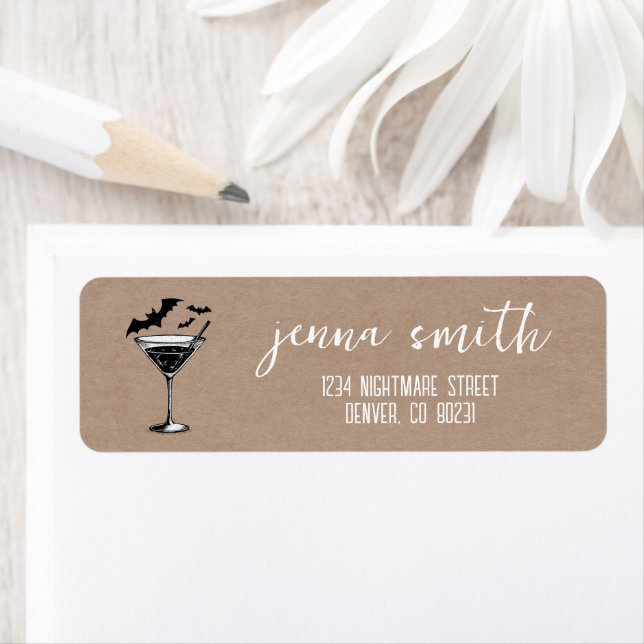 Martini Bats Return Address Label (Insitu)