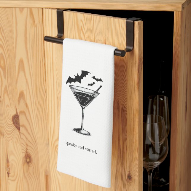 Martini Bats Tea Towel (Thirds Fold)