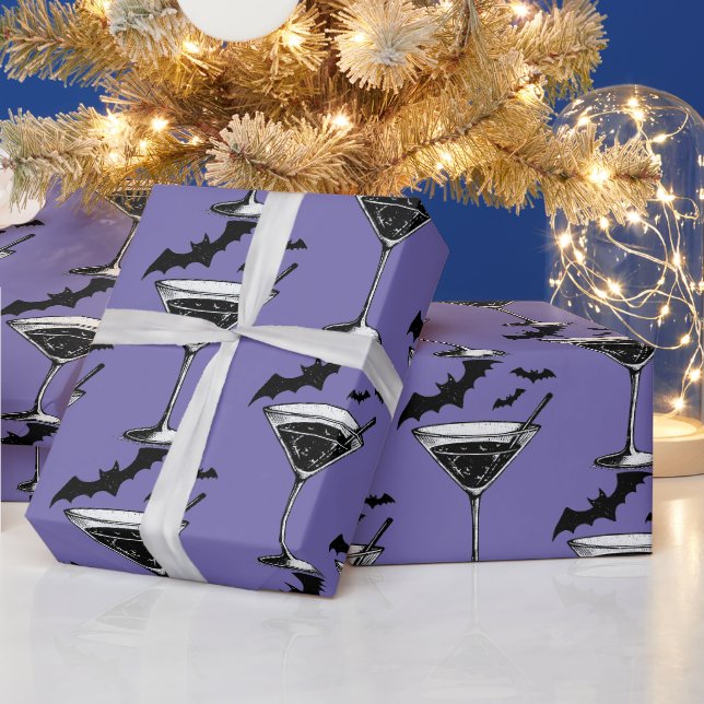 Martini Bats Wrapping Paper (Holidays)