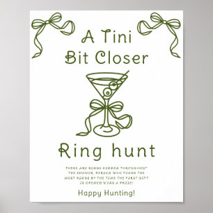 Martini bow bridal shower Ring hunt game Poster