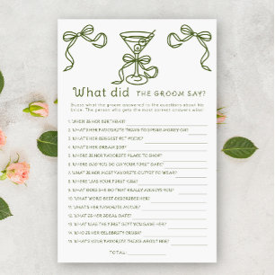 Martini bow bridal shower What did the groom say