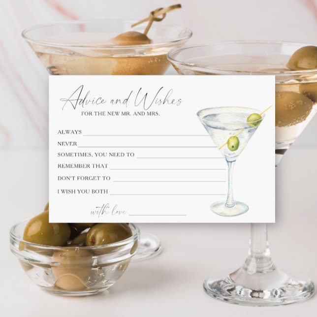 Martini Bridal Shower Advice and Wishes Stationery (Creator Uploaded)