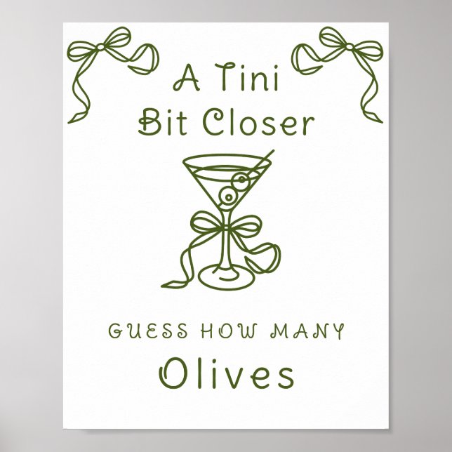 Martini Bridal Shower - How many olives Poster (Front)