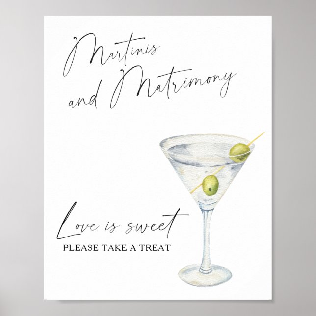Martini bridal shower Love is sweet take a treat Poster (Front)