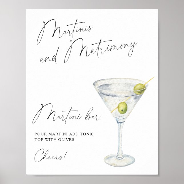 Martini Bridal shower Martini bar Poster (Front)