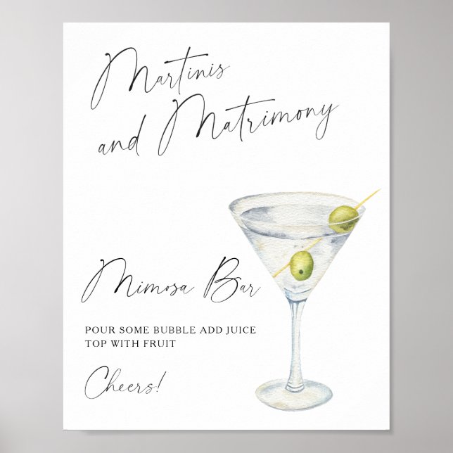Martini Bridal shower Mimosa bar Poster (Front)
