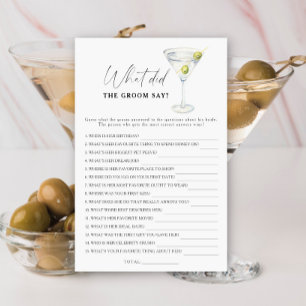 Martini bridal shower What did the groom say 