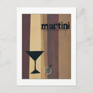 Martini (brown Stripes) Postcard