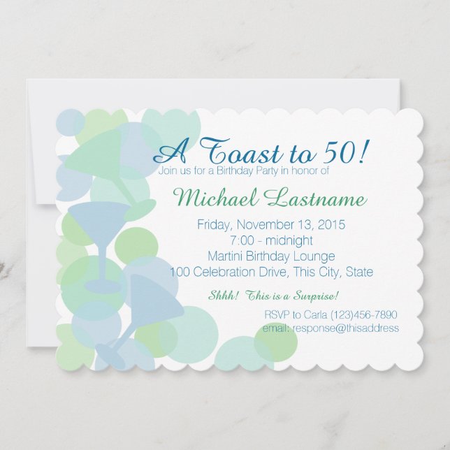 Martini Bubbles Party Invitation (Front)