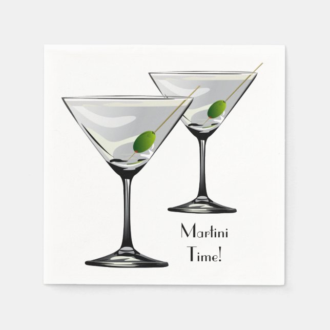 Martini Cockatl Party Napkin (Front)