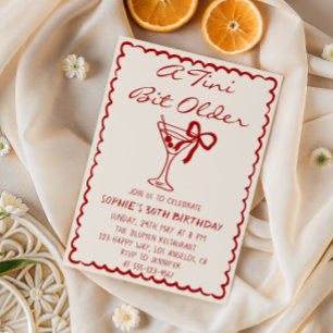 Martini Cocktail A Tini Bit Older 30th Birthday Invitation