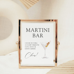 Martini Cocktail Bar Recipe Poster