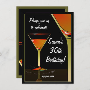 Martini Cocktail Birthday Party Invitation