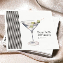 Martini Cocktail Elegant 60th Birthday Party