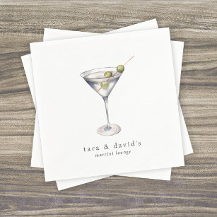 Martini Cocktail Lounge with Your Name Napkin