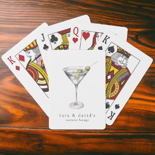 Martini Cocktail Lounge with Your Name Playing Cards