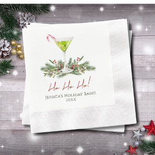 Martini Cocktail Party Custom Candy Cane Martini Napkin