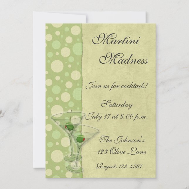 Martini Cocktail Party Invitation (Front)