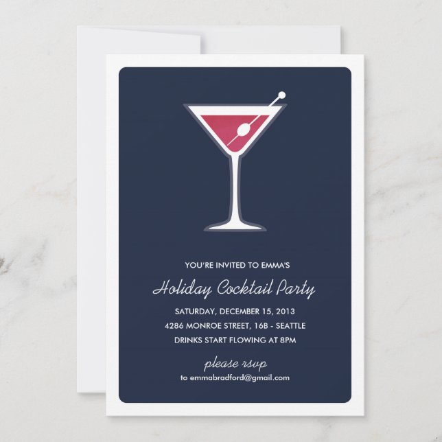 Martini Cocktail Party Invitation (Front)