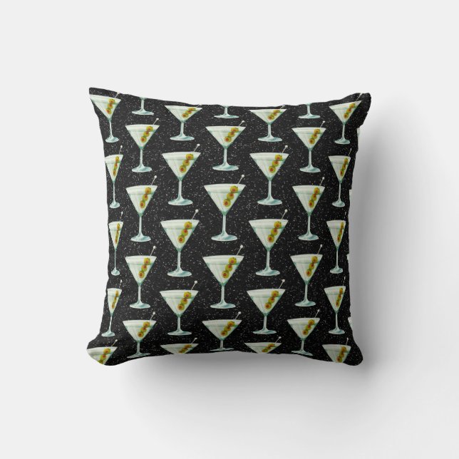 Martini Cocktail Pattern Cushion (Front)