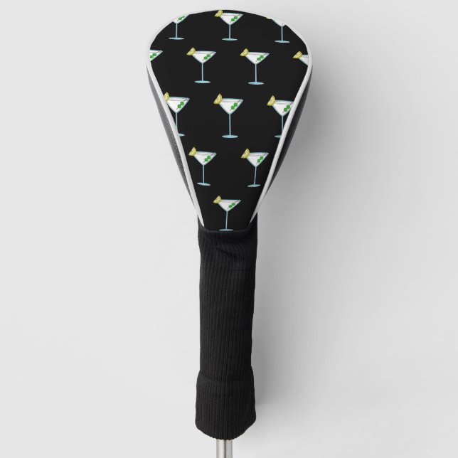 Martini Cocktail Pattern Golf Lovers Funny Drink Head Cover (Front)