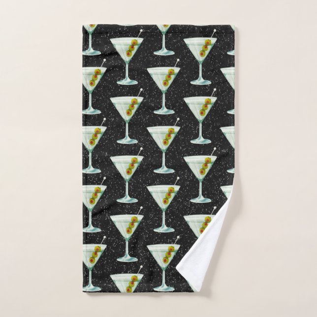 Martini Cocktail Pattern Hand Towel (Hand Towel)
