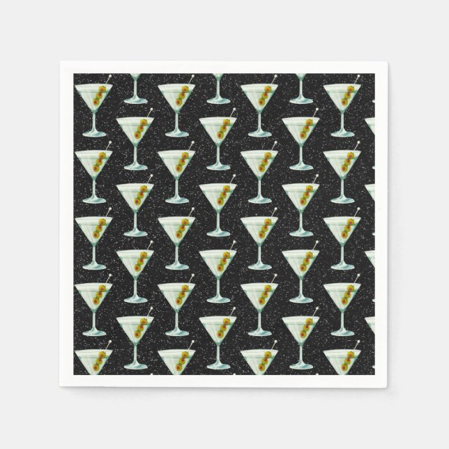 Martini Cocktail Pattern Napkin (Front)