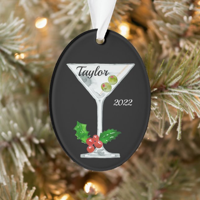 Martini Cocktail Personalised Ornament (Tree)