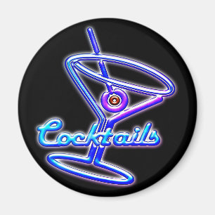 Martini cocktail retro neon sign magnet