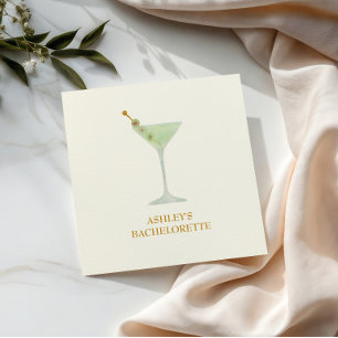 Martini Cocktail Wedding Shower or Bachelorette Napkin