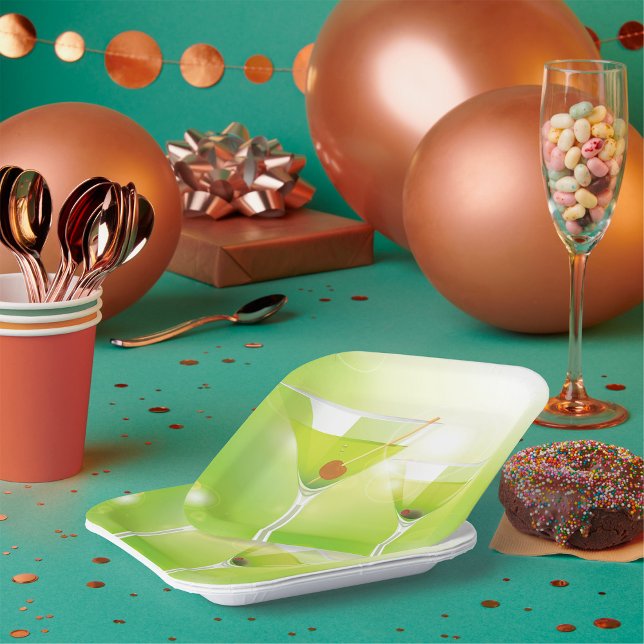 Martini Cocktails Paper Plates (Creator Uploaded)